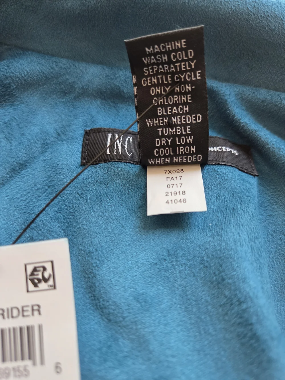 NWT Night Rider Faux Suede Jacket Teal Womens M Open-Front Business Casual Play